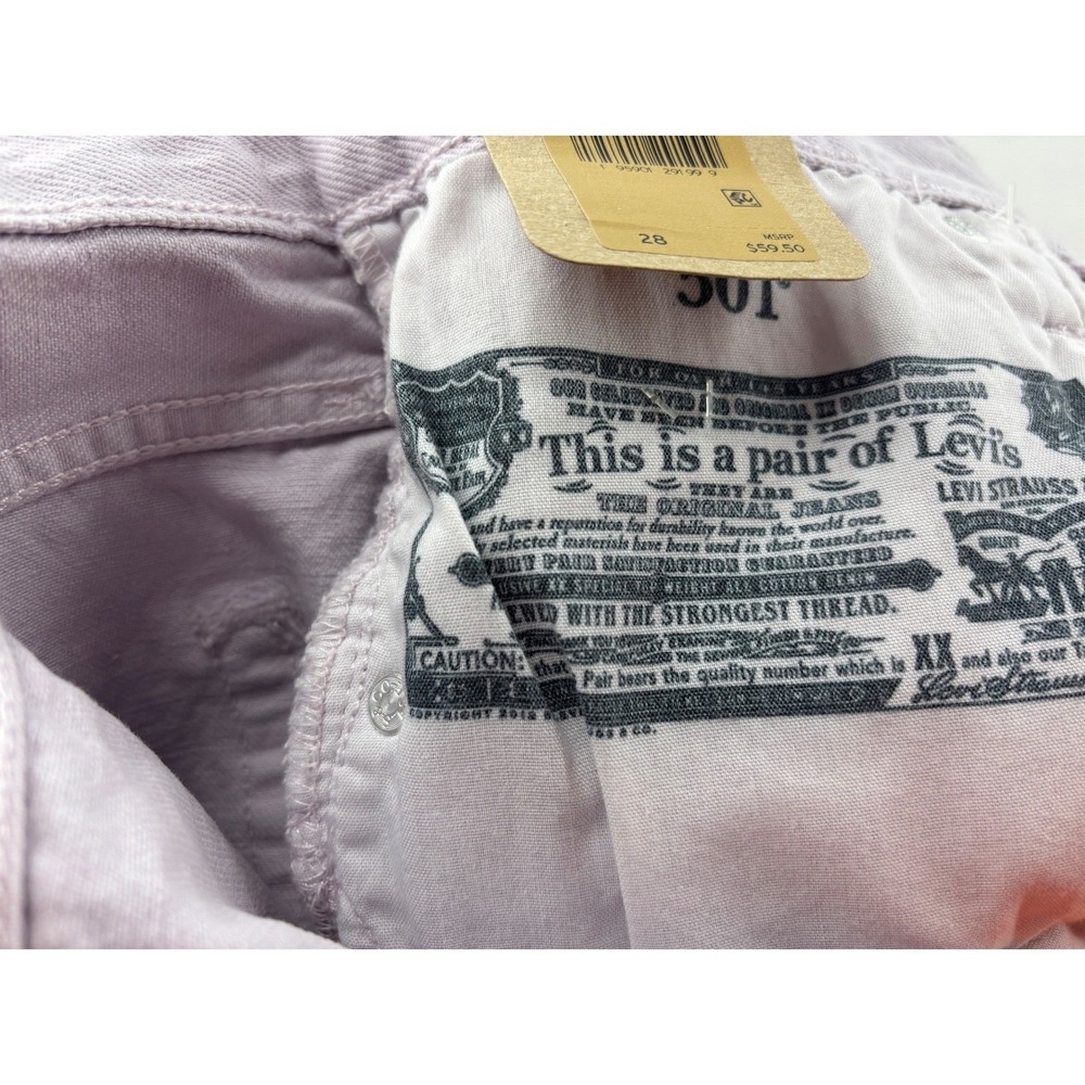LEVI'S Shorts Women's 28 Lilac Purple 501 High Rise Button Fly Jean Short NWT - Picture 3 of 7
